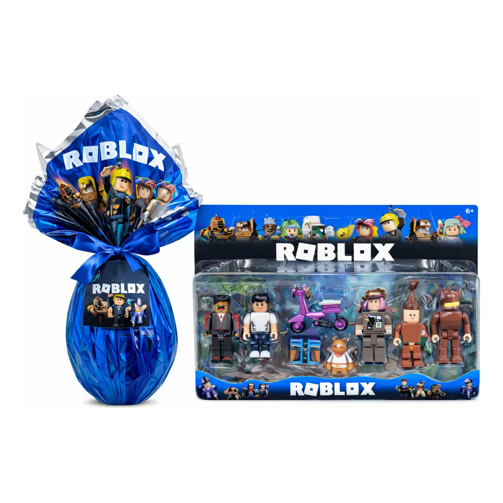 Kit Ovo de Páscoa 200g + Kit Roblox 7 Peças Gran