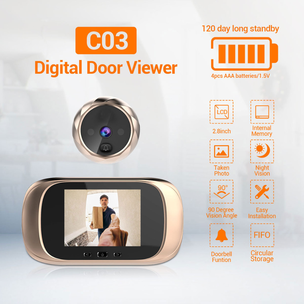 Visualizador De Porta Digital Olho Mágico Câmera