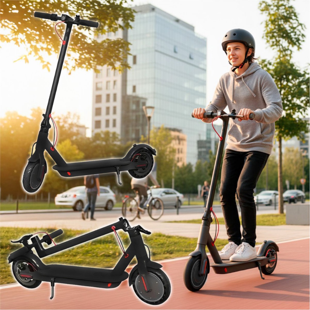 Patinete Elétrico Scooter Dobrável 350W com Blue