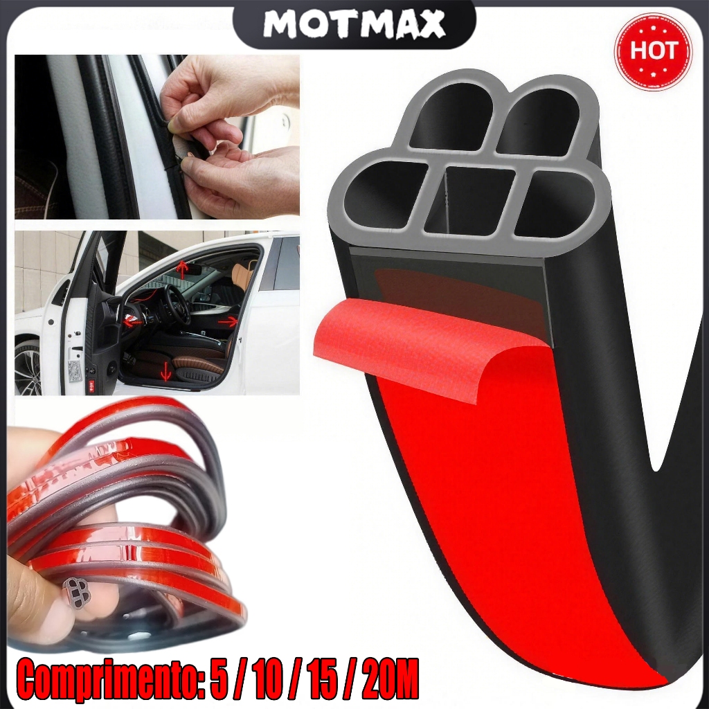 20M Tira De Vedação Da Porta Do Carro Tipo B Bor