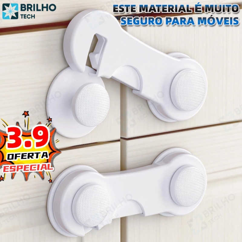 Kit 10 Travas Para Gaveta Porta Armário Seguranç
