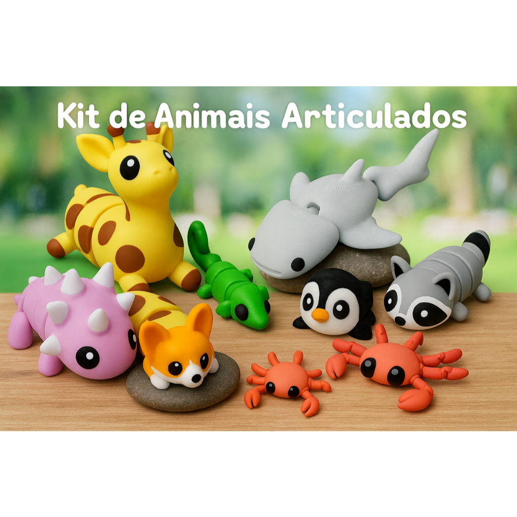 Kit Sortido – Mini Animais Flexíveis Articu