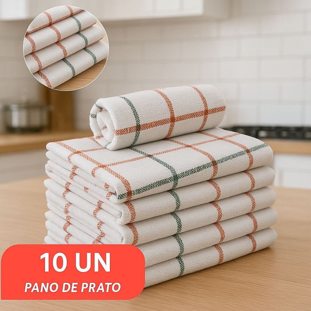 Kit Panos de Copa Pano de Prato Xadrez Para Cozinh