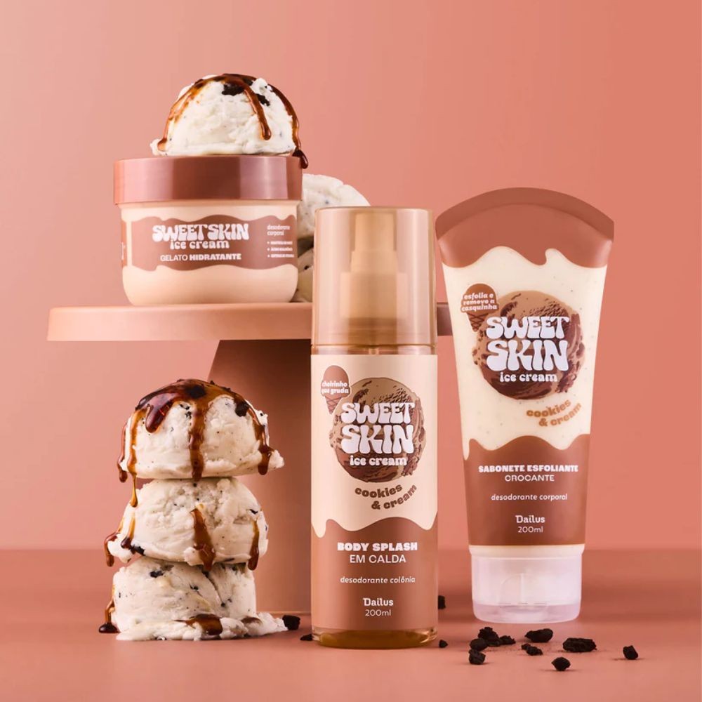 Dailus Sweet Skin Kit Cookie e Cream Sabonete Esfo