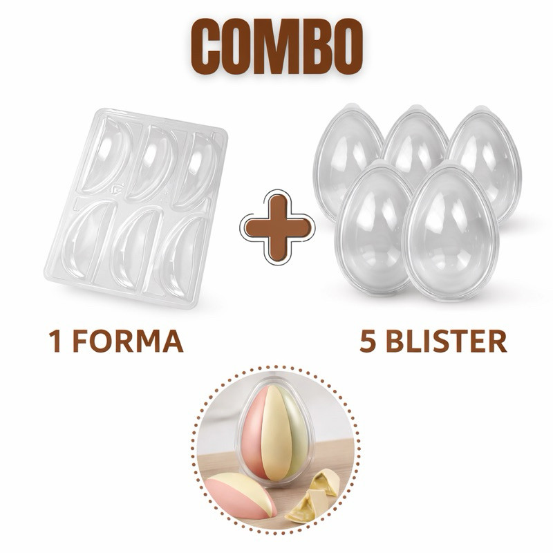 Combo Forma 3 Partes Ovo 6 Fatias 250g PET + Blist