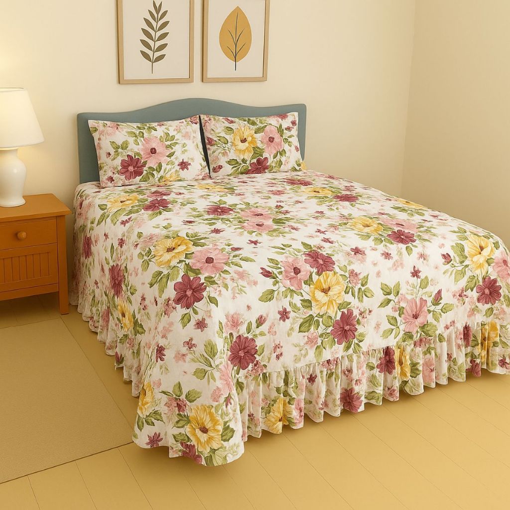 Colcha Cobre Leito Casal Helena 3 Peças Tecido 40