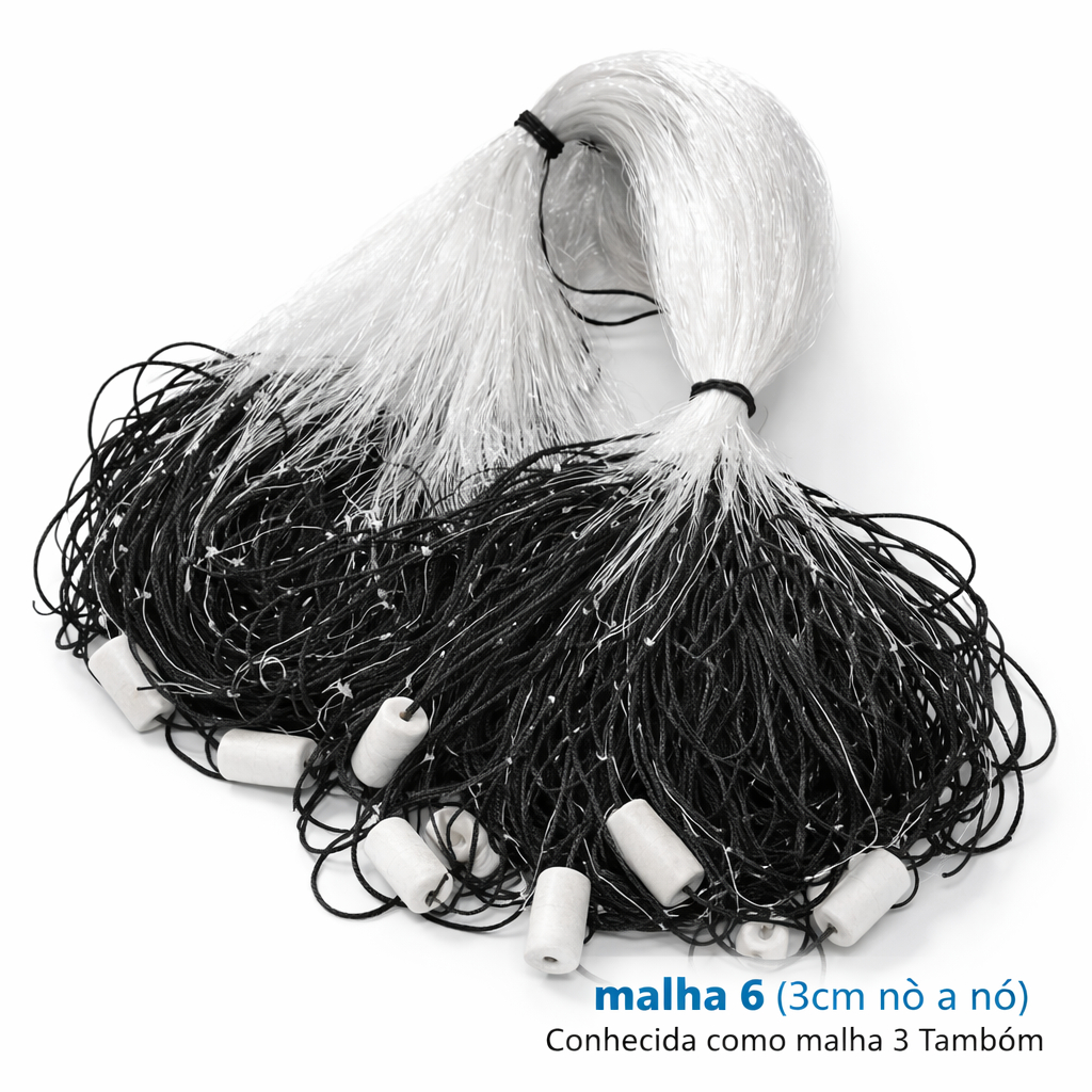 Rede de Pesca Malha 6 (3 cm) Malha Pequena Para To