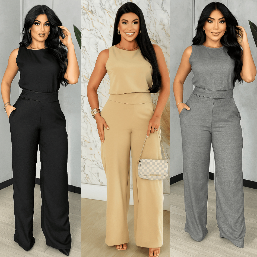 Conjunto Social Duna Feminino Mulher Elegante Blus