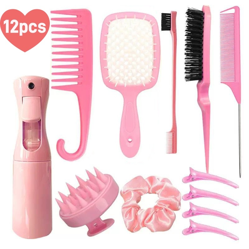 12pcs Escova Para Cabelos Encaracolados Conjunto D
