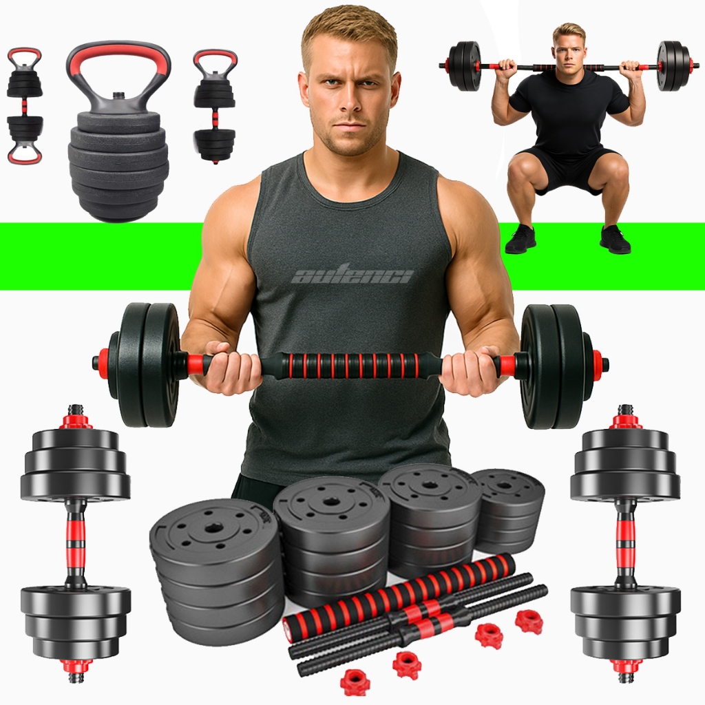 Kit Halter 10/20/30Kg Ajustável Anilhas Kettlebel