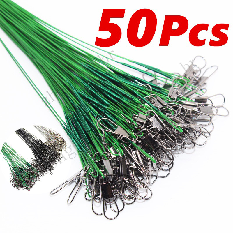 Líder De Linha De Pesca De Aço De 50 Peças Com 