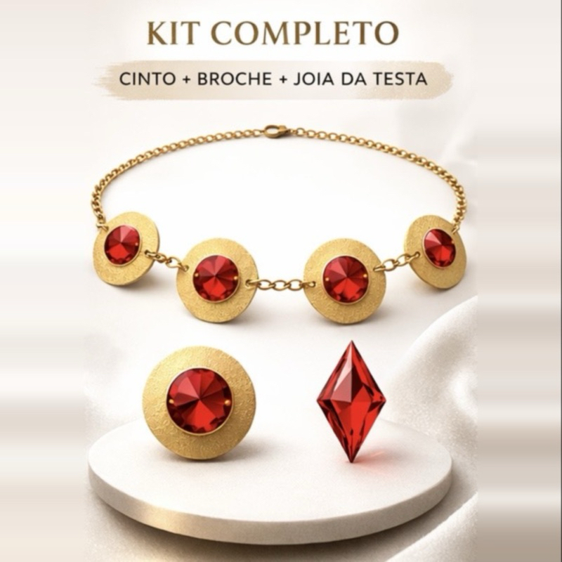 Kit Acessórios Ravena Jovens Titãs Cinto Broche 