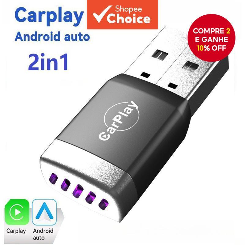 Novo Adaptador Sem Fio 2 em 1 para CarPlay E Andro