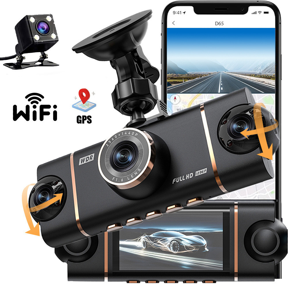 4 Canais 360 Graus Traço Cam Para Carros WIFI APP