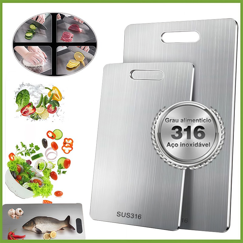 49X60cm Tábua De Corte 316 Aço Inoxidável Antib