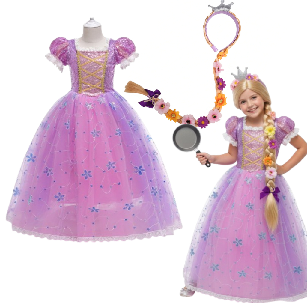 Fantasia Infantil Menina Vestido Luxo Princesa Rap
