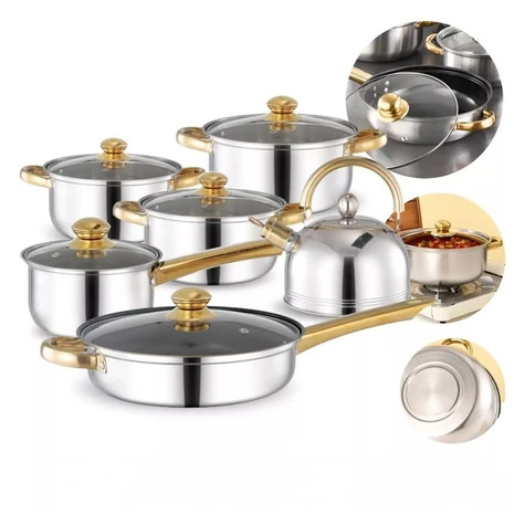 Conjunto de 12 peças de panela antiaderente de a�