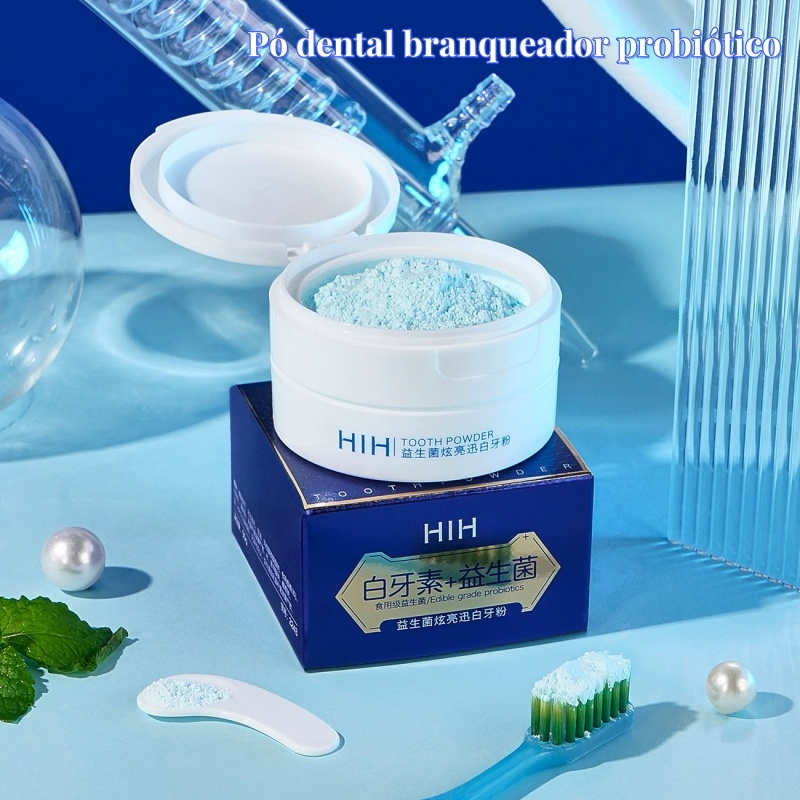 Pó Dental Branqueador Probiótico Remove Manchas 