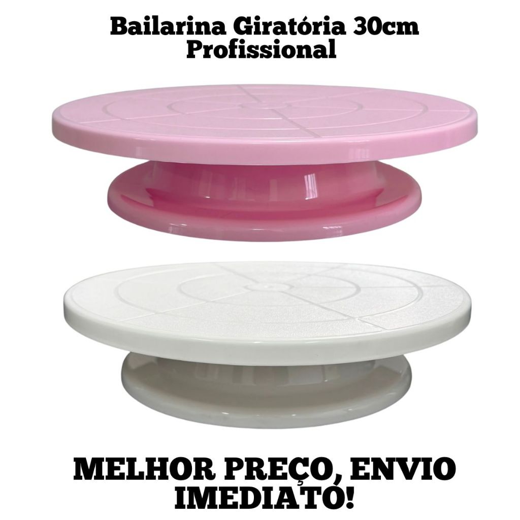 Bailarina Giratória 30cm Branca Ou Rosa Para Bolo
