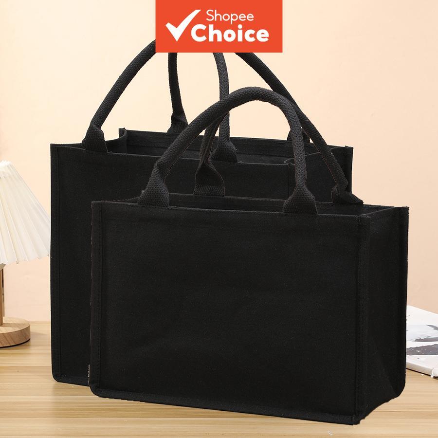 Sacola Minimalista De Lona Totalmente Preta Para H