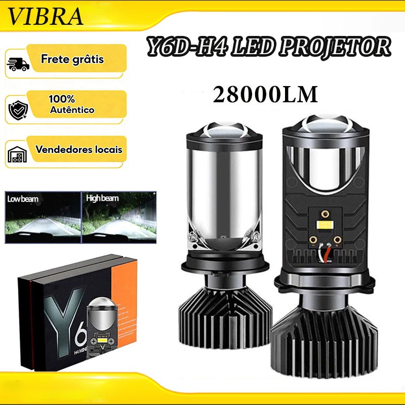 2 Pcs 24000LM Ônibus H4 LED Mini Projetor Kit De 