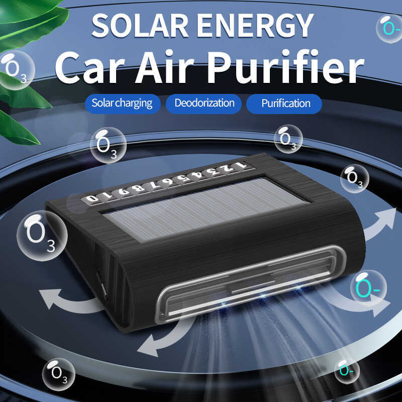 Purificador de ar Solar para carro, funciona autom