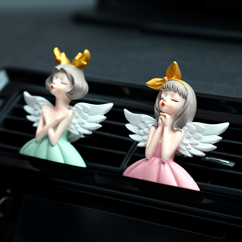 Interior do carro anjo menina ar condicionado saí