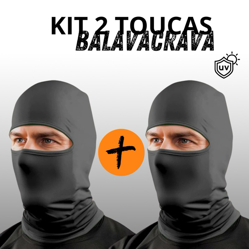 Kit 2 Toucas Ninjas Balaclava UV+50 Proteção Sol