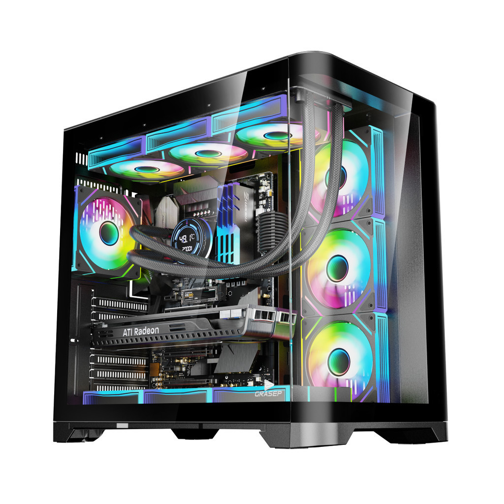 Gabinete Gamer Mid Tower Vidro Temperado Black ATX