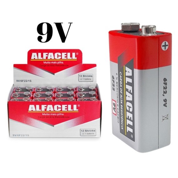 Bateria 9V Zinco-Carbono LE-7999-6F22 – Lelo