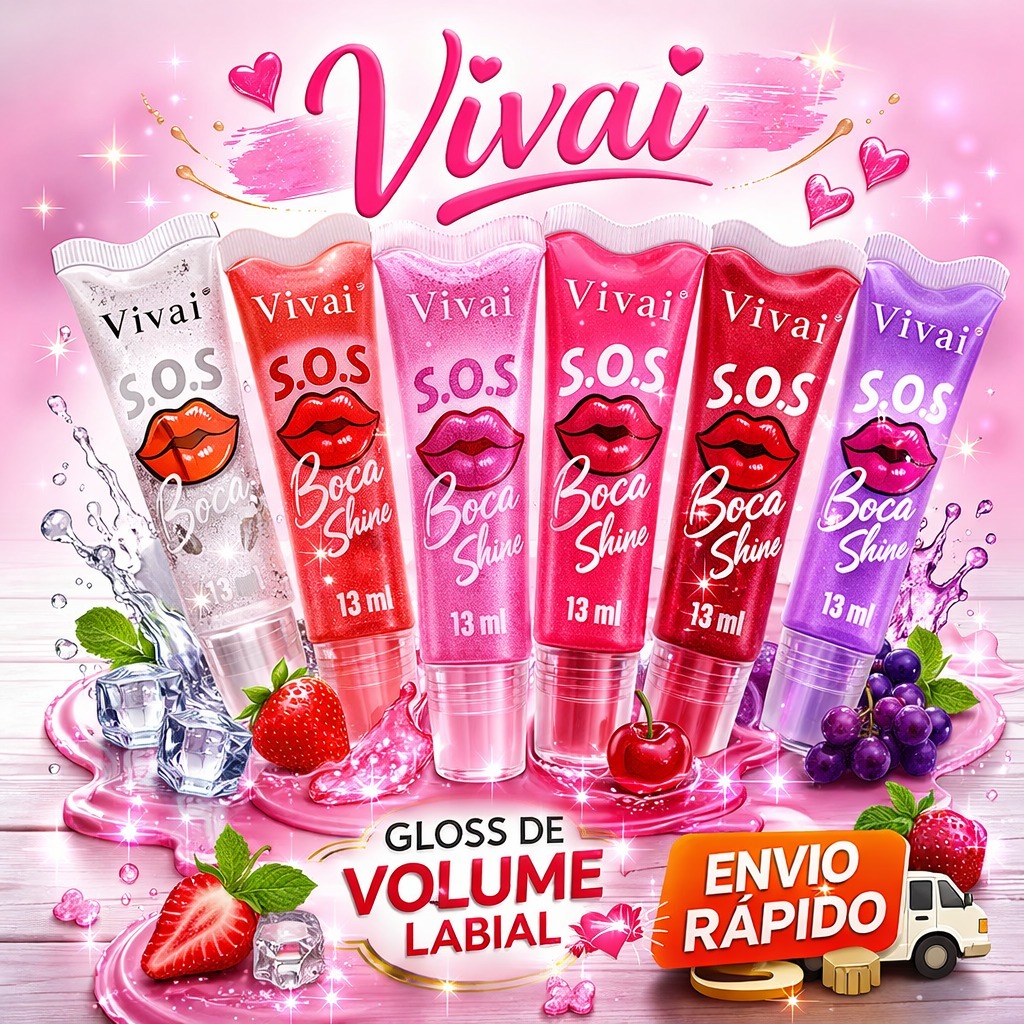 Gloss Labial Vivai S.O.S Bocão Shine 13ml  Gloss 