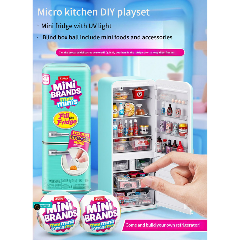 Mini Geladeira Com Luz UV Conjunto De Brinquedos P