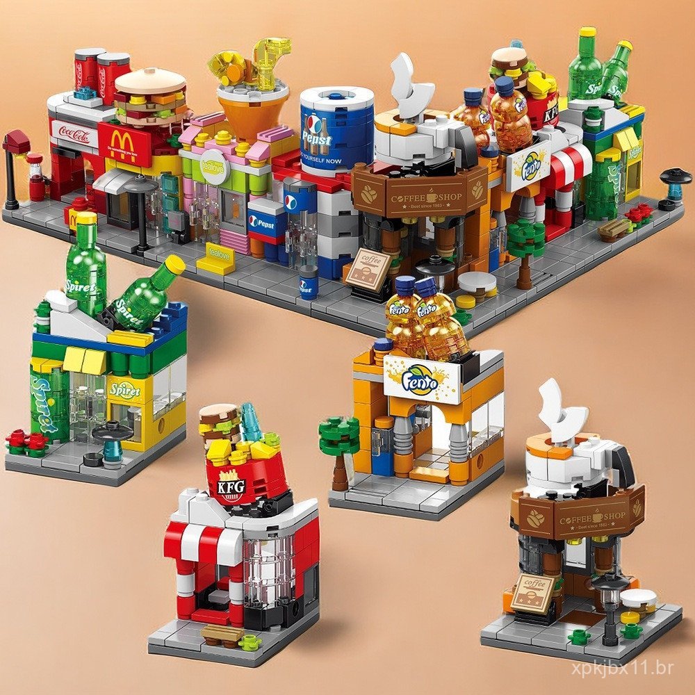 Mini vista de rua compatível com modelos de const