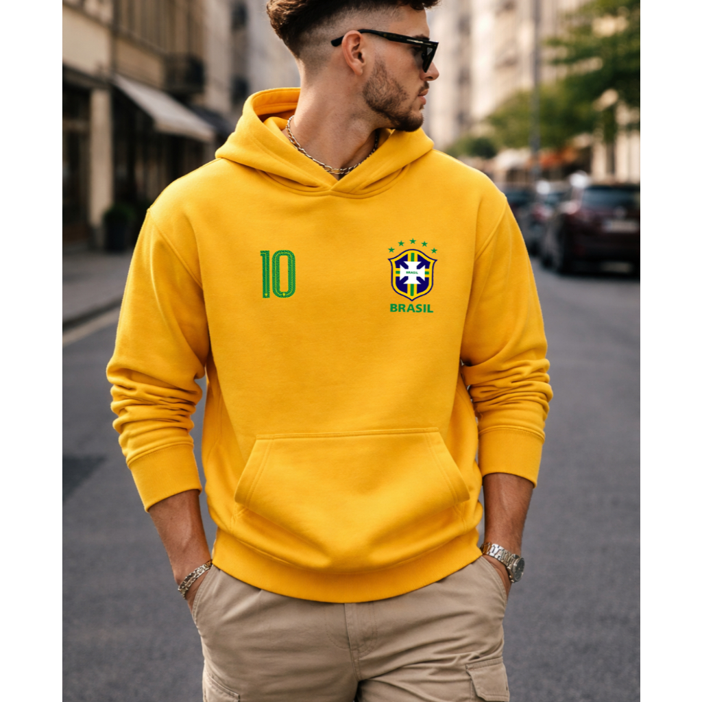 Moletom Canguru Masculino Estampa Brasil Copa 2026