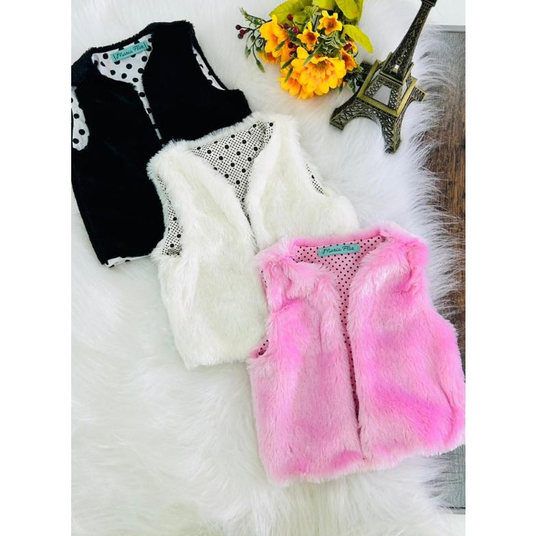 Kit 3 Coletes Pelinho Roupa Quentinha Moda Bebê M