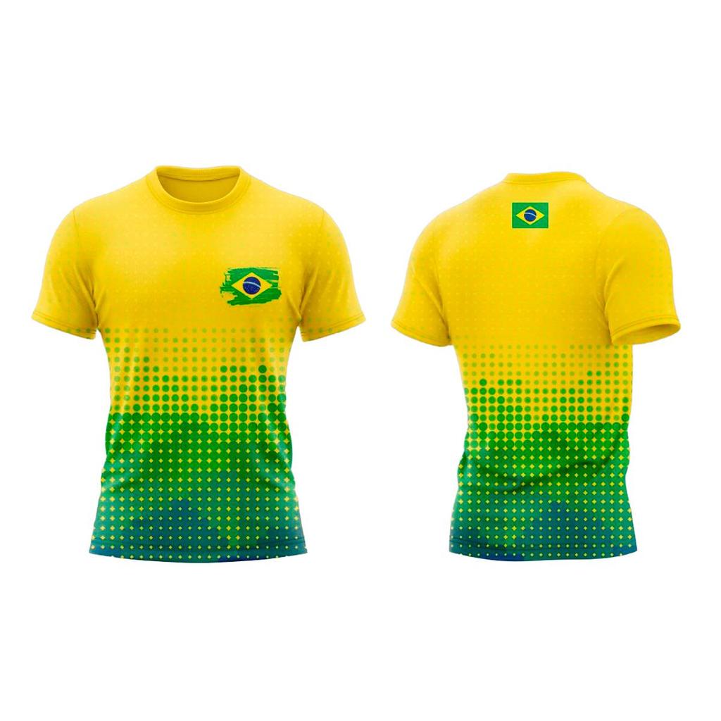 Camisa Masculina Brasil Especial da Copa Manga Cur