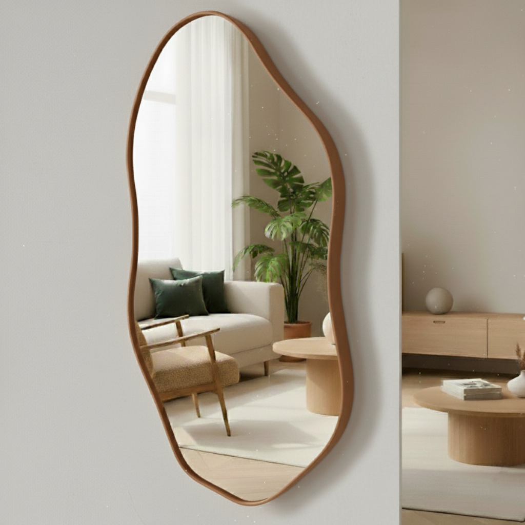 Espelho Orgânico Moderno  De Luxo 60x40cm Moldura