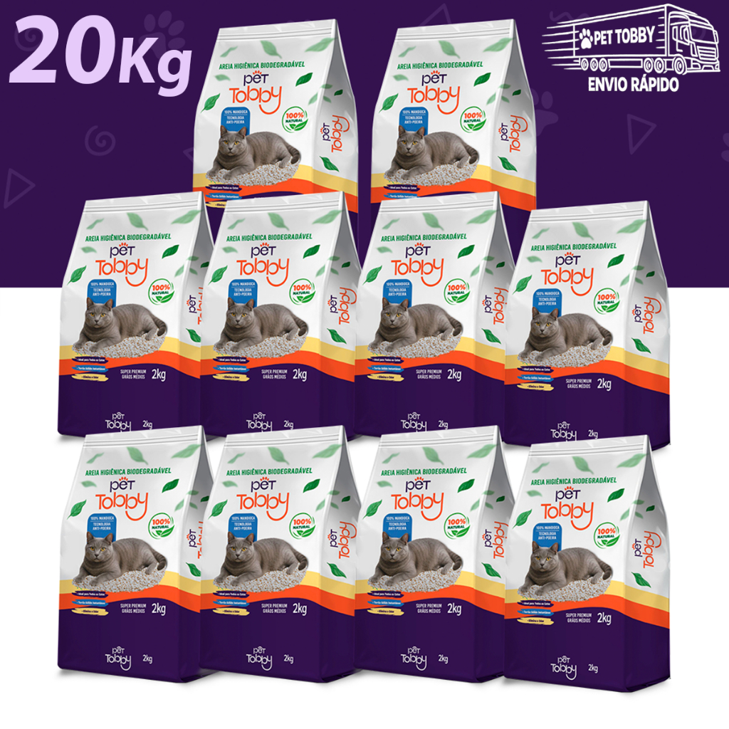 Areia Higiênica Para Gato de Mandioca 10kg e 20Kg
