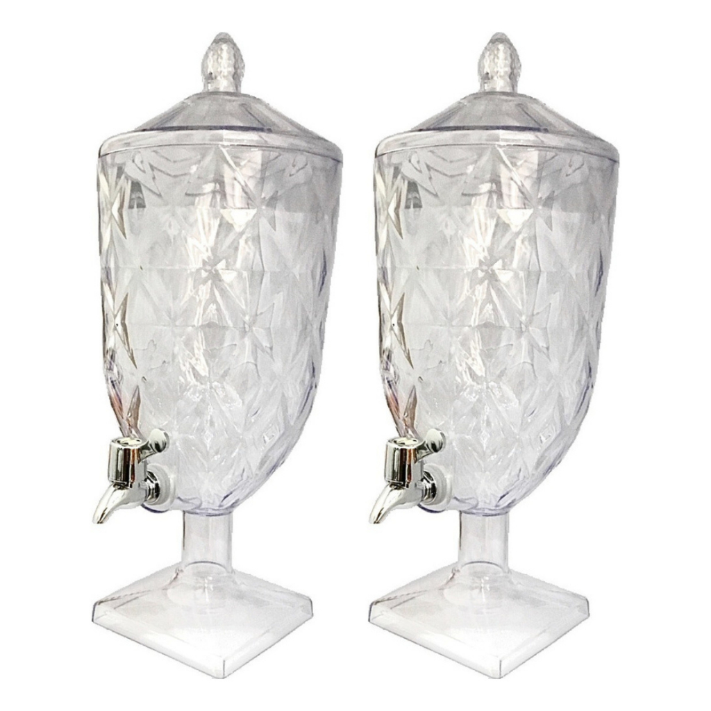Kit 02 Suqueiras 4,5L Cristal Acrílico Dispenser 