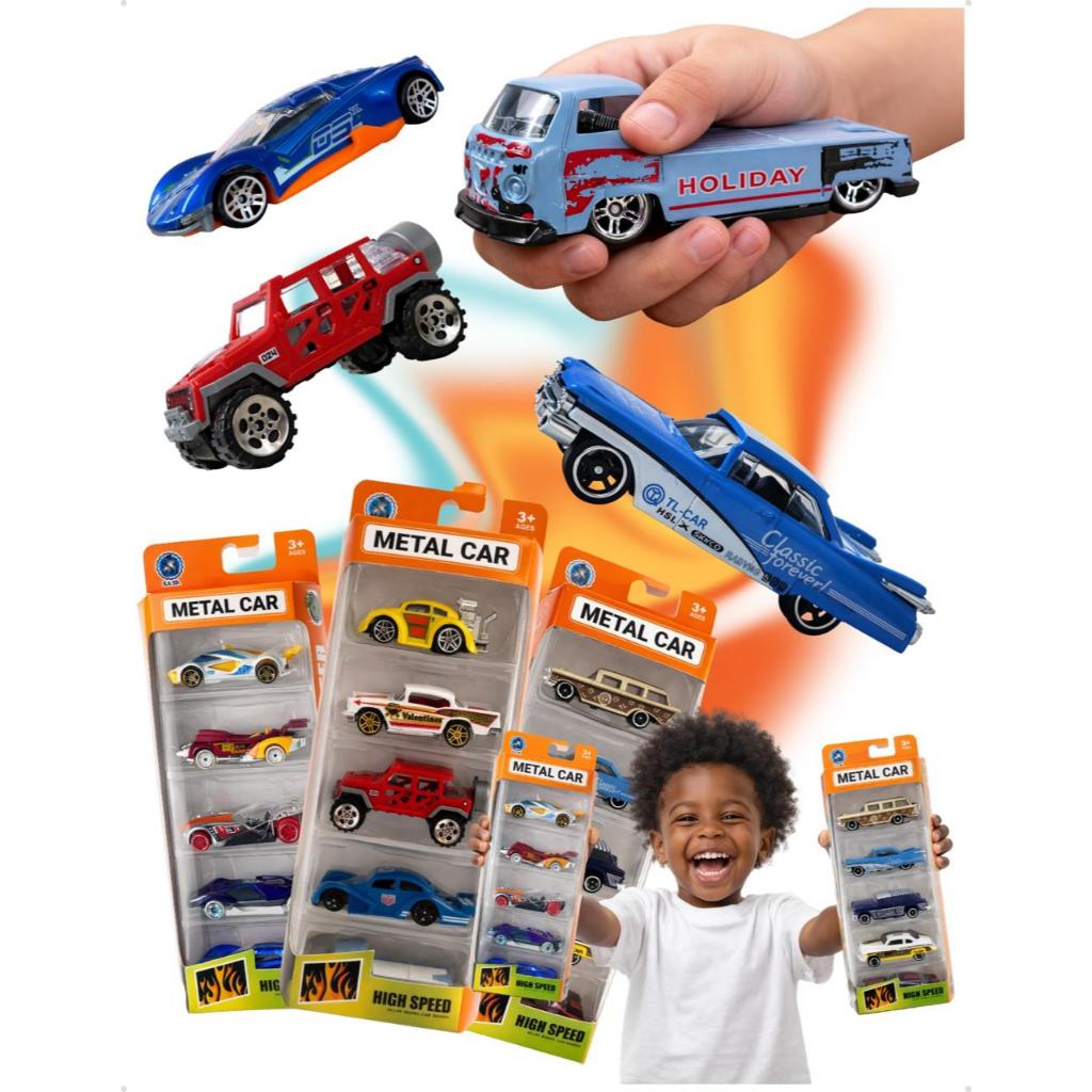 Kit 5/10 Carrinhos De Ferro Estilo Hot Wheels Cole