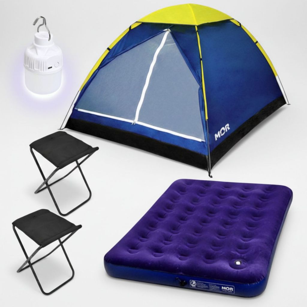 Kit Completo de Camping Colchão Inflável de Casa