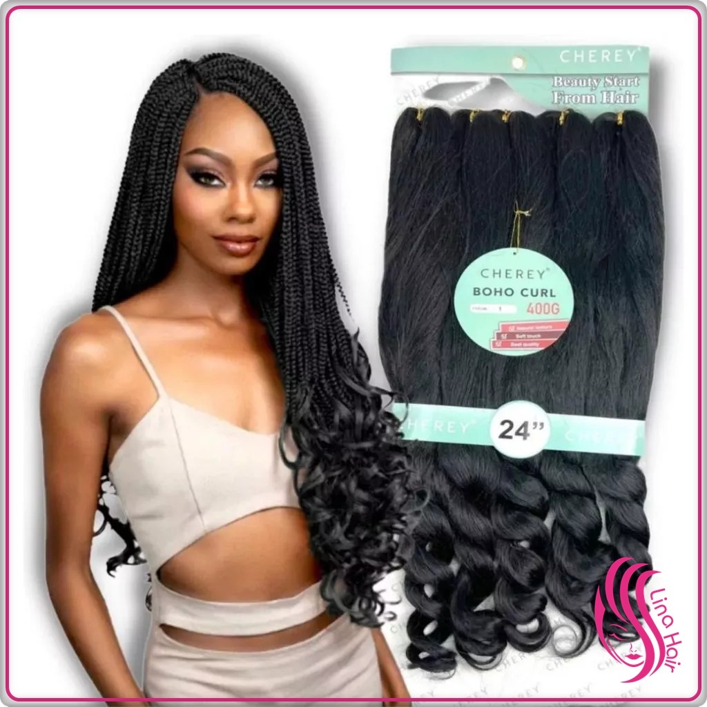 Cabelo Jumbo Boho Curl Cherey 400g  Fibra Premium 