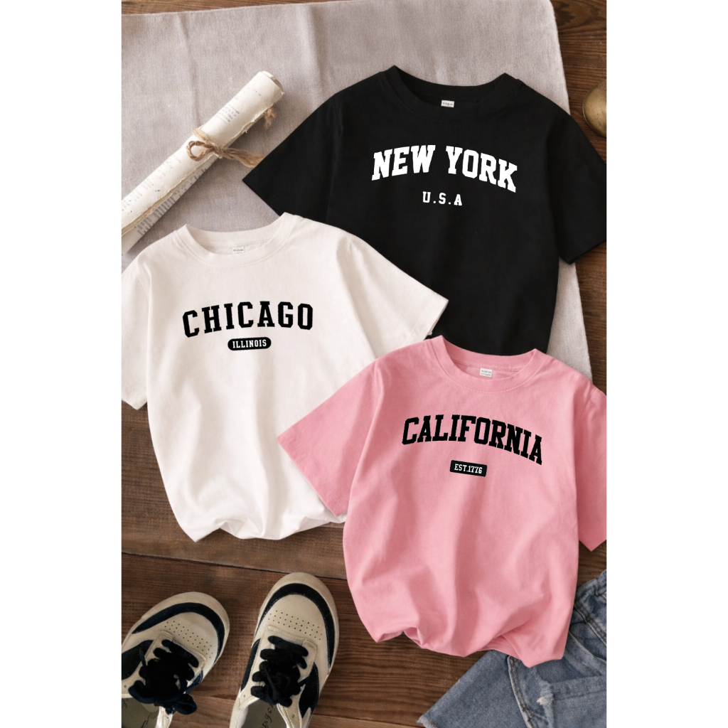 Kit 3 Camisas Infantil Básica Estampada  4 ao 16 