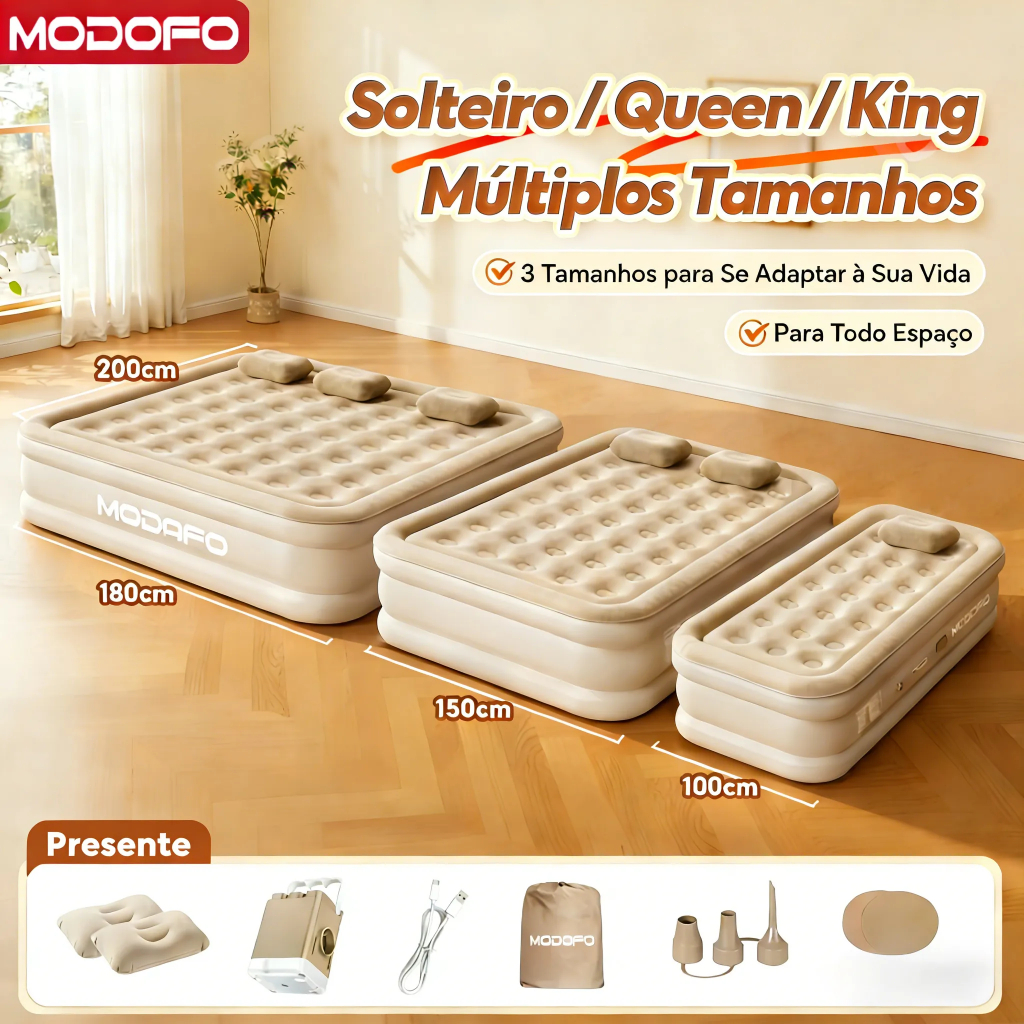 MODOFO Colchão Inflável Automático solteiro/Que