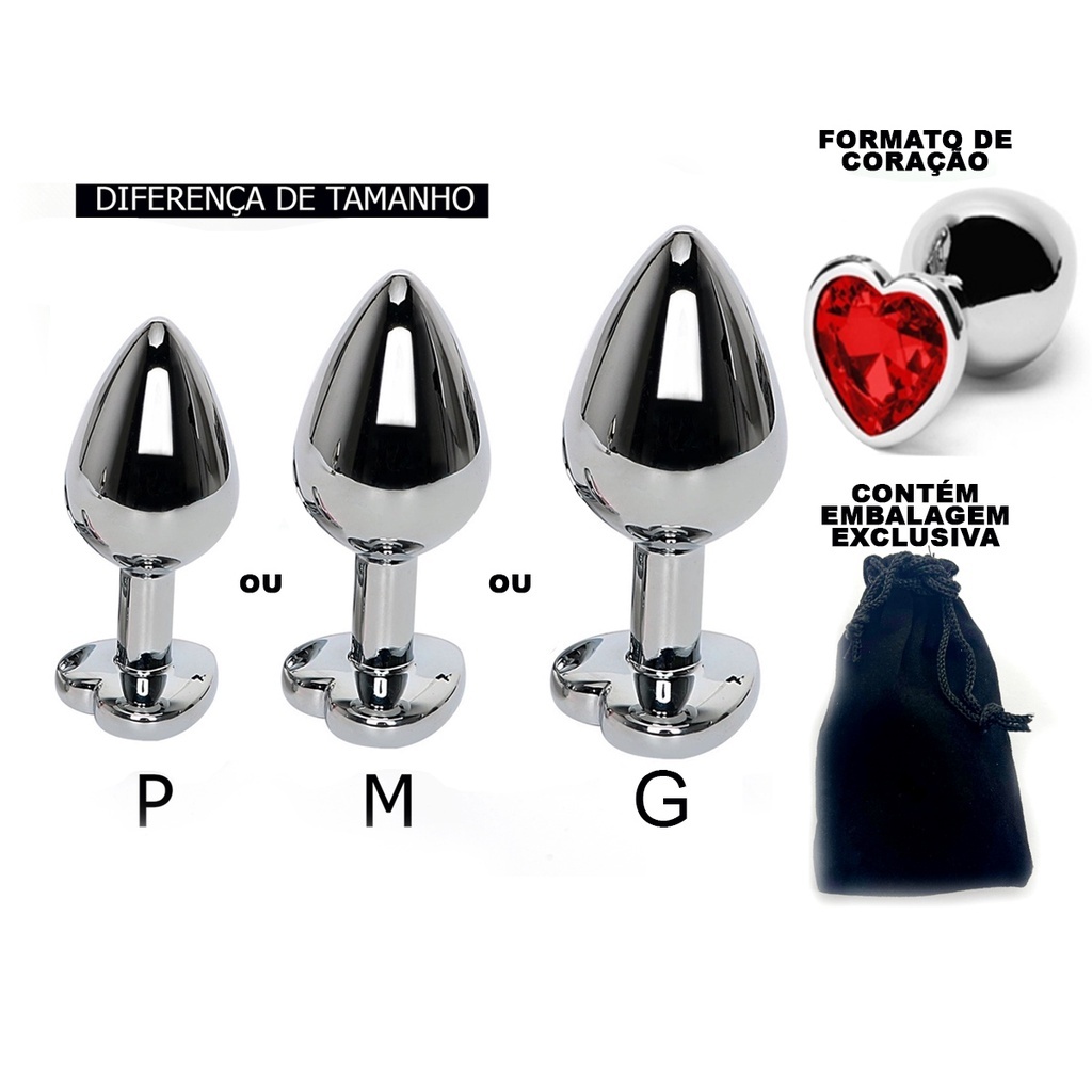 Plug Anal de Aço Inox com Jóia para Estímulo Fo