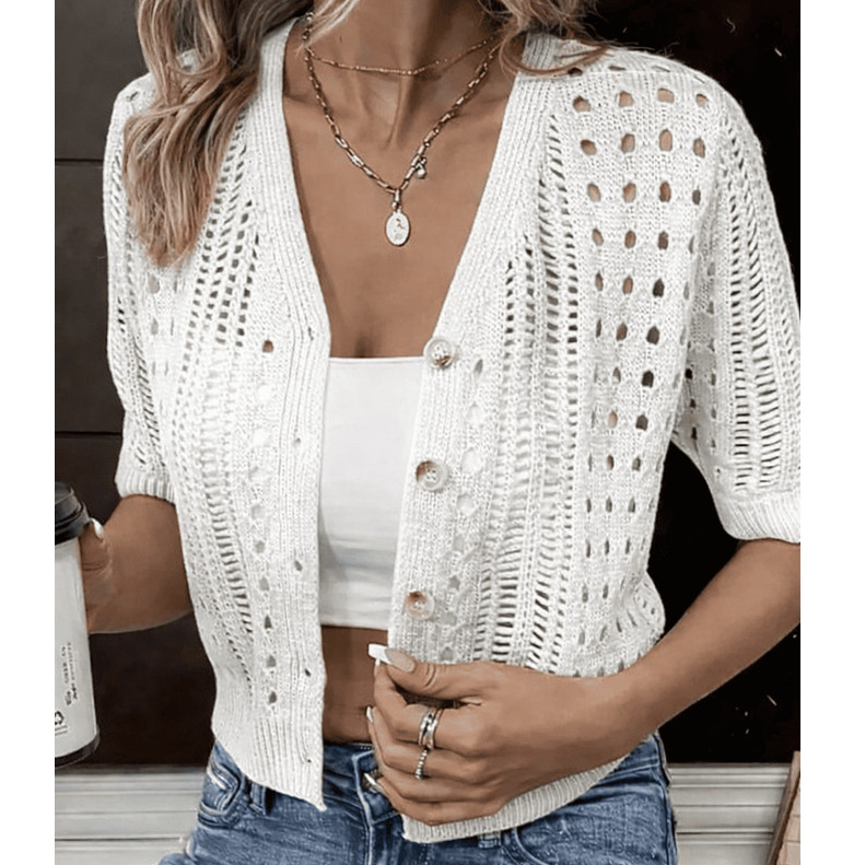 Blusa Colete Casaquinho Tricot Outono Inverno Femi