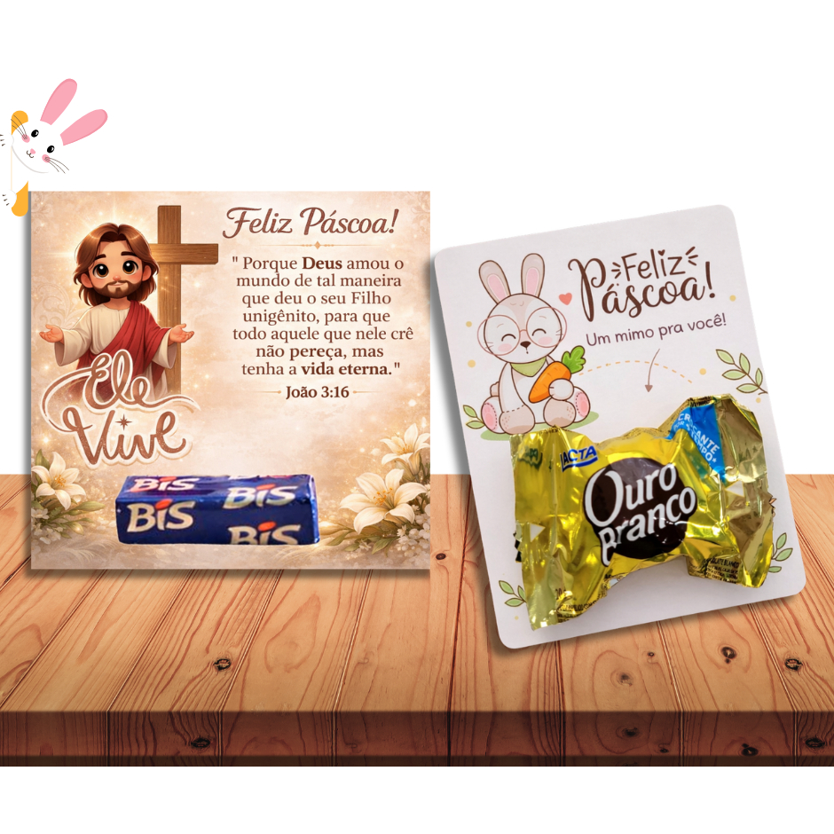 50  cartão para mimo páscoa ( bombom /chocolate 