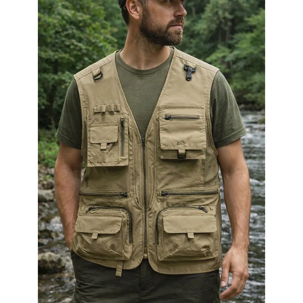 Colete Masculino Multibolso Utilitário para Pesca