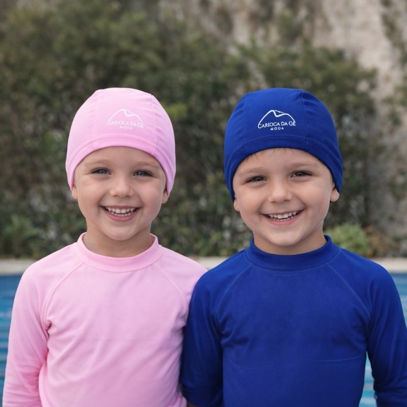 Touca de Natação Infantil  Juvenil Cobre Orelha 