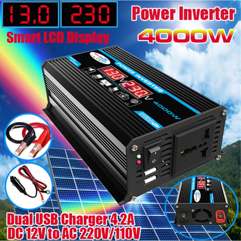 Inversor De Carro Digital Solar 12v-110V 4000w Com